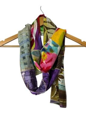 Jams World Womens Headwrap Scarf Abstract Floral Boho 78”X10”